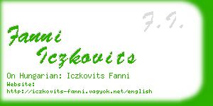 fanni iczkovits business card